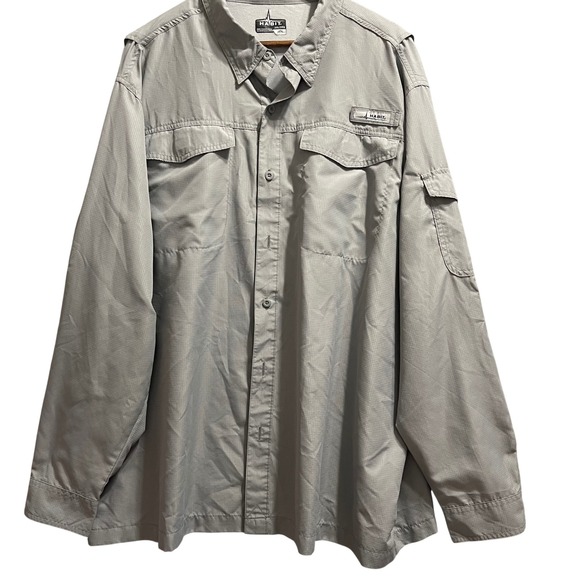 Habit Other - Habit Fishing Shirt 2XL Gray Solar-Factor UPF 40+ Vented Long Sleeve Gorpcore